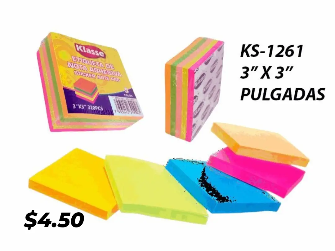 Klasse Sticker Note Pad 3"x3" (320pcs) – $4.50