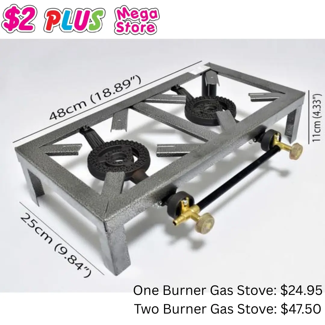 $2 Plus Mega Store — Stainless Steel Cup, Gas Stoves & Spice Rack Prices
