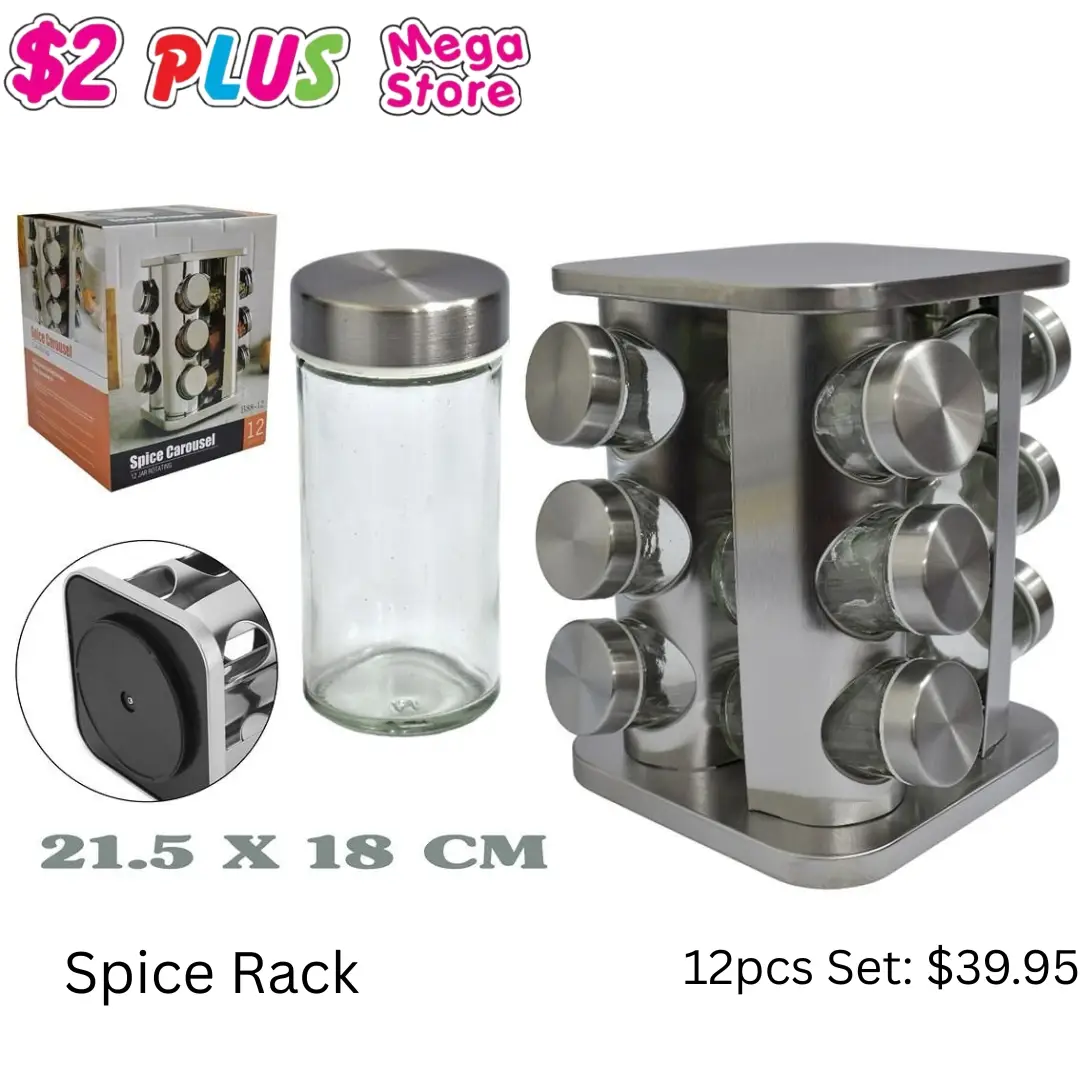 $2 Plus Mega Store — Stainless Steel Cup, Gas Stoves & Spice Rack Prices