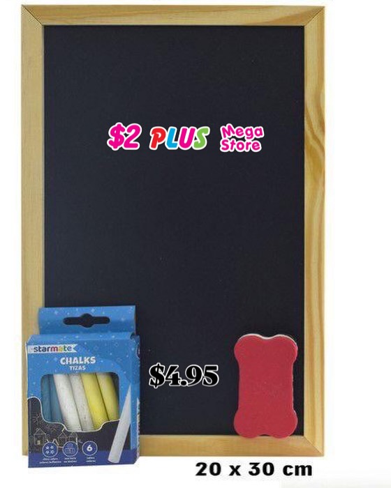 Chalkboard Set with Chalk & Eraser — $4.95 at $2 Plus Mega Store
