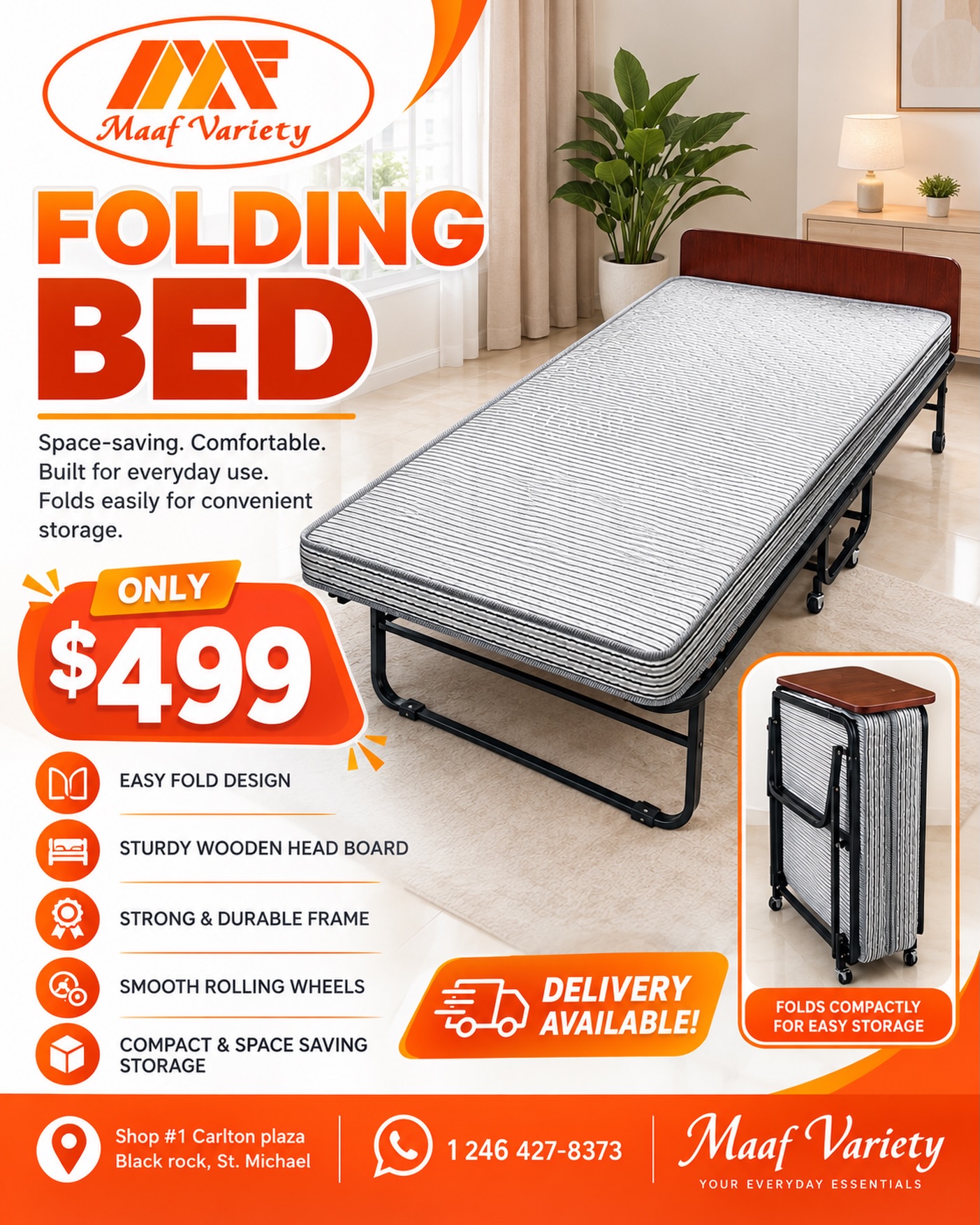 Folding Bed – Only $499 at Maaf Variety
