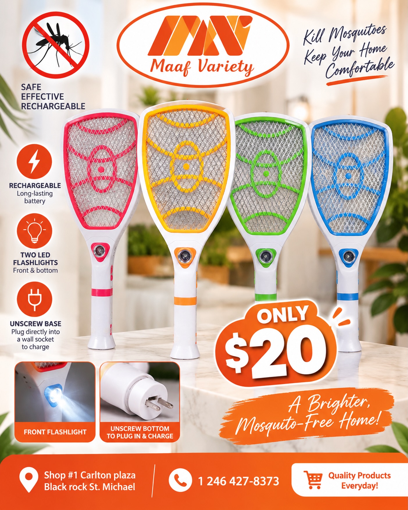 Rechargeable Mosquito Swatter – Only $20 at Maaf Variety