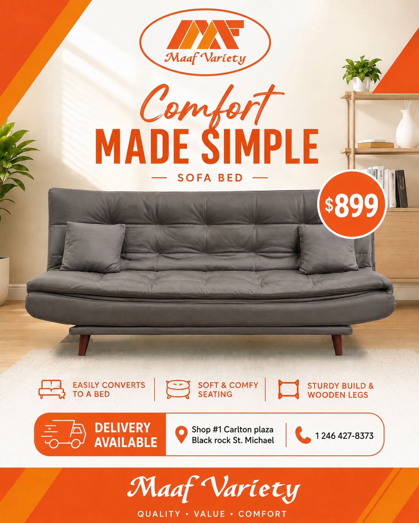 Sofa Bed – Comfort Made Simple at $899