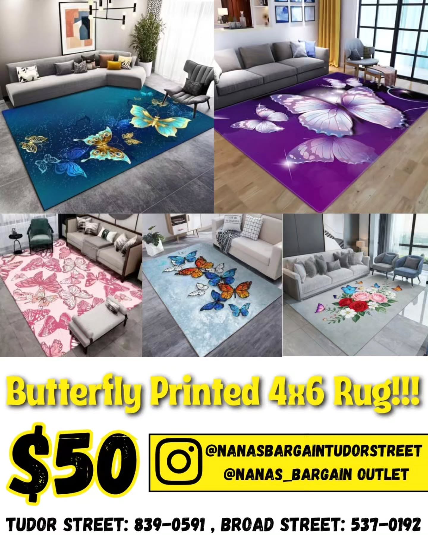 Printed 4x6 Rugs – $50 at Nana's Bargain Outlet