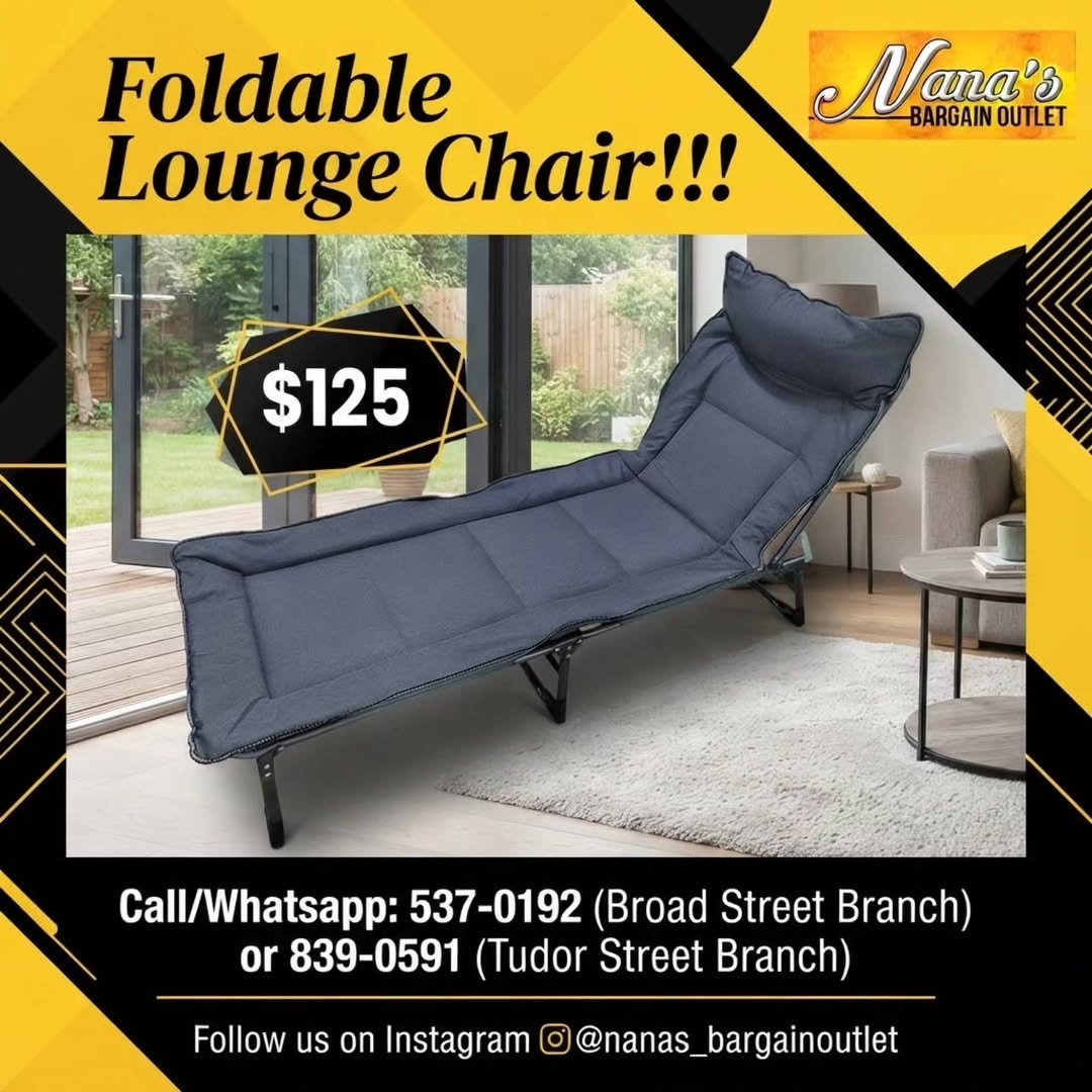 Foldable Lounge Chair – $125 at Nana's Bargain Outlet