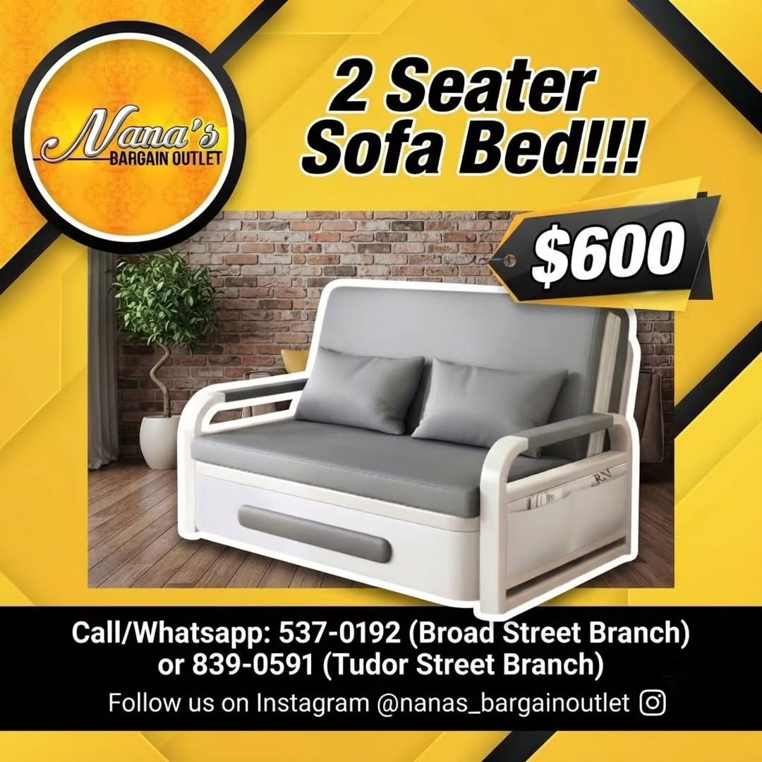 2 Seater Sofa Bed for $600 at Nana's Bargain Outlet