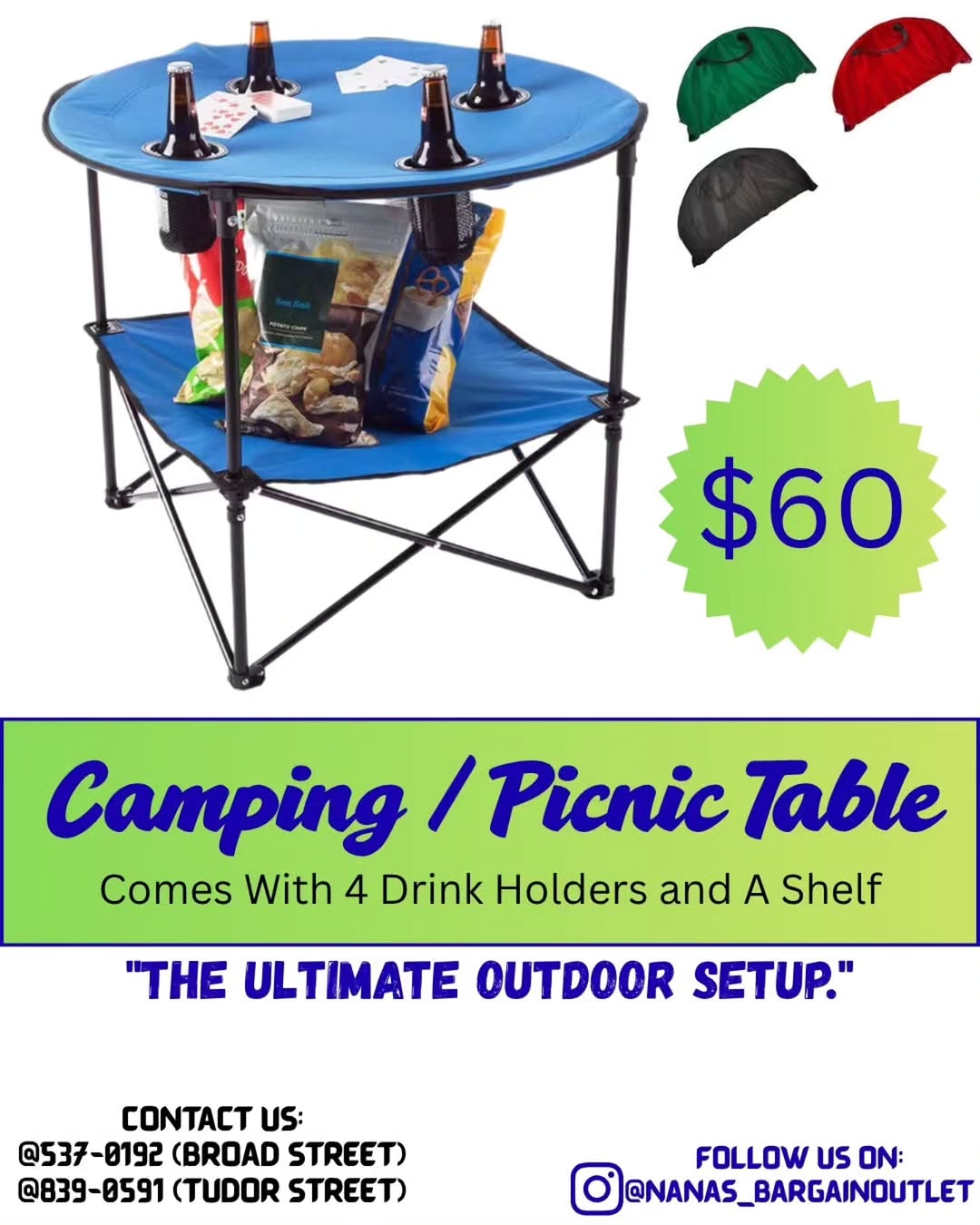 Camping / Picnic Table – $60 at Nana's Bargain Outlet