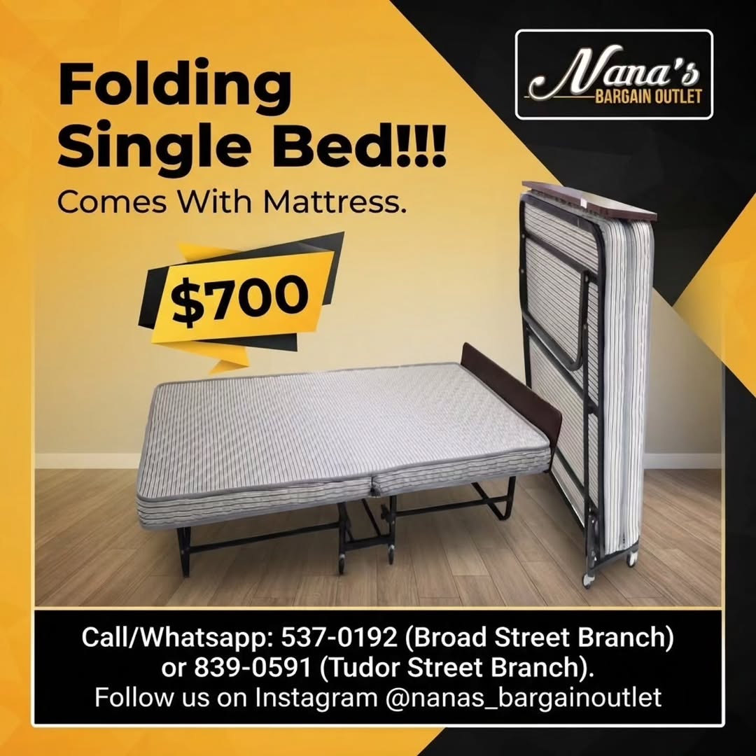 Folding Single Bed with Mattress – $700