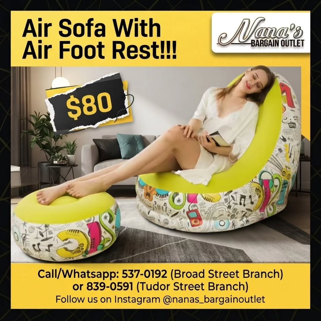 Air Sofa With Air Foot Rest – $80 at Nana's Bargain Outlet