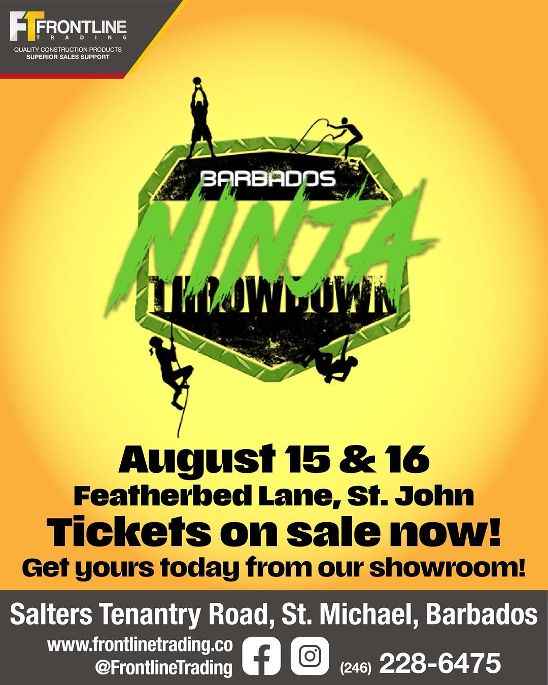 Barbados Ninja Throwdown 2026 – Tickets on Sale at Frontline Trading
