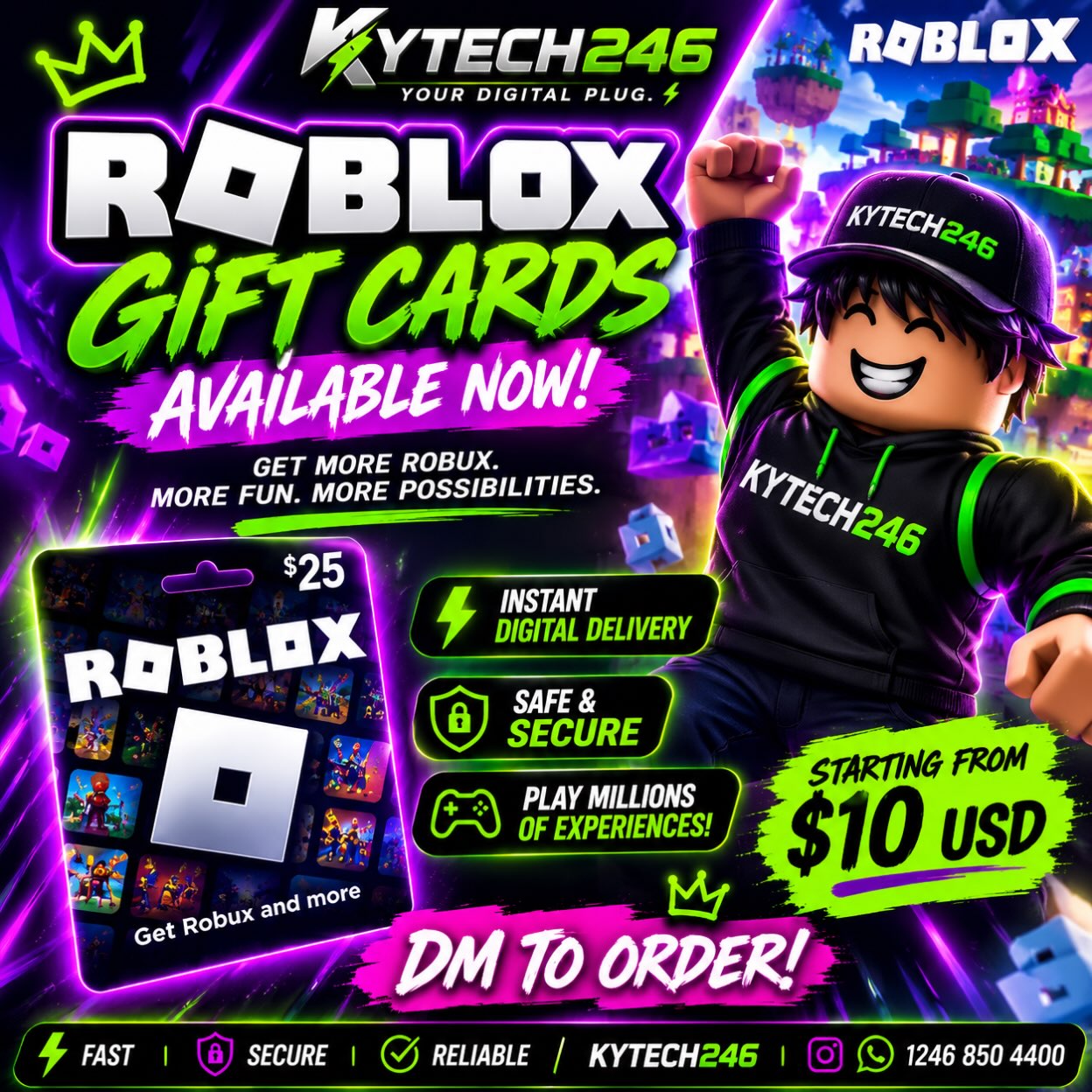 Roblox Gift Cards Available from $10 USD – Instant Digital Delivery