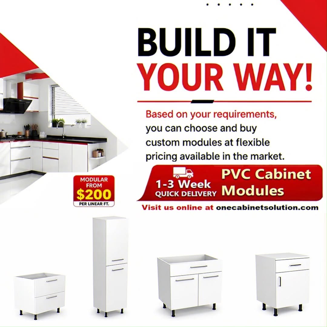 PVC Modular Cabinet Modules from $200 per Linear Ft – Build It Your Way