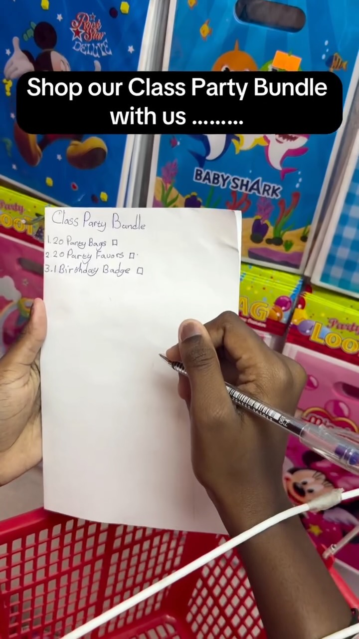 Class Party Bundle – 20 Loot Bags, 20 Party Favors & Birthday Badge for $60
