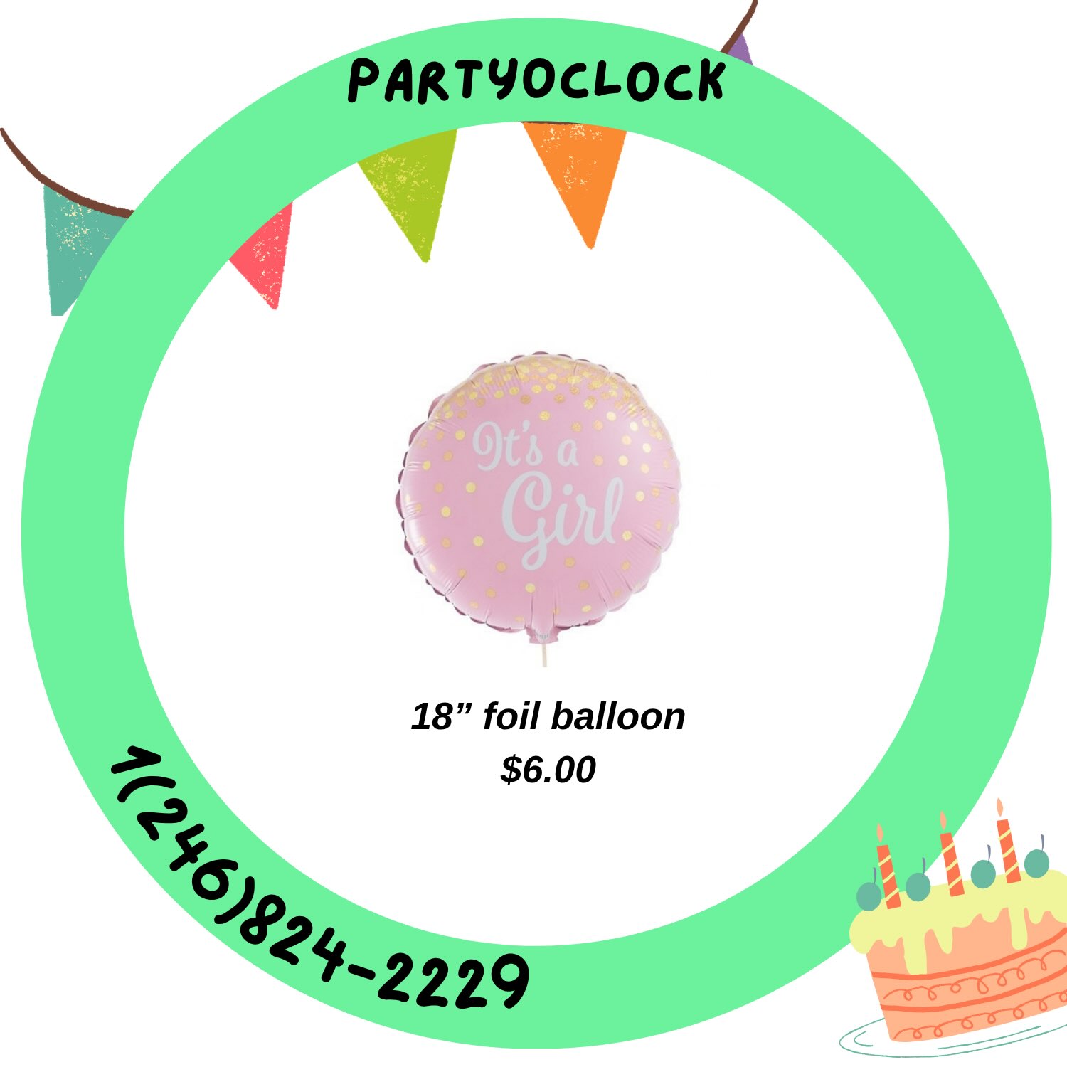 Themed 18" Foil Balloons from $6.00 – Pink & Blue Available