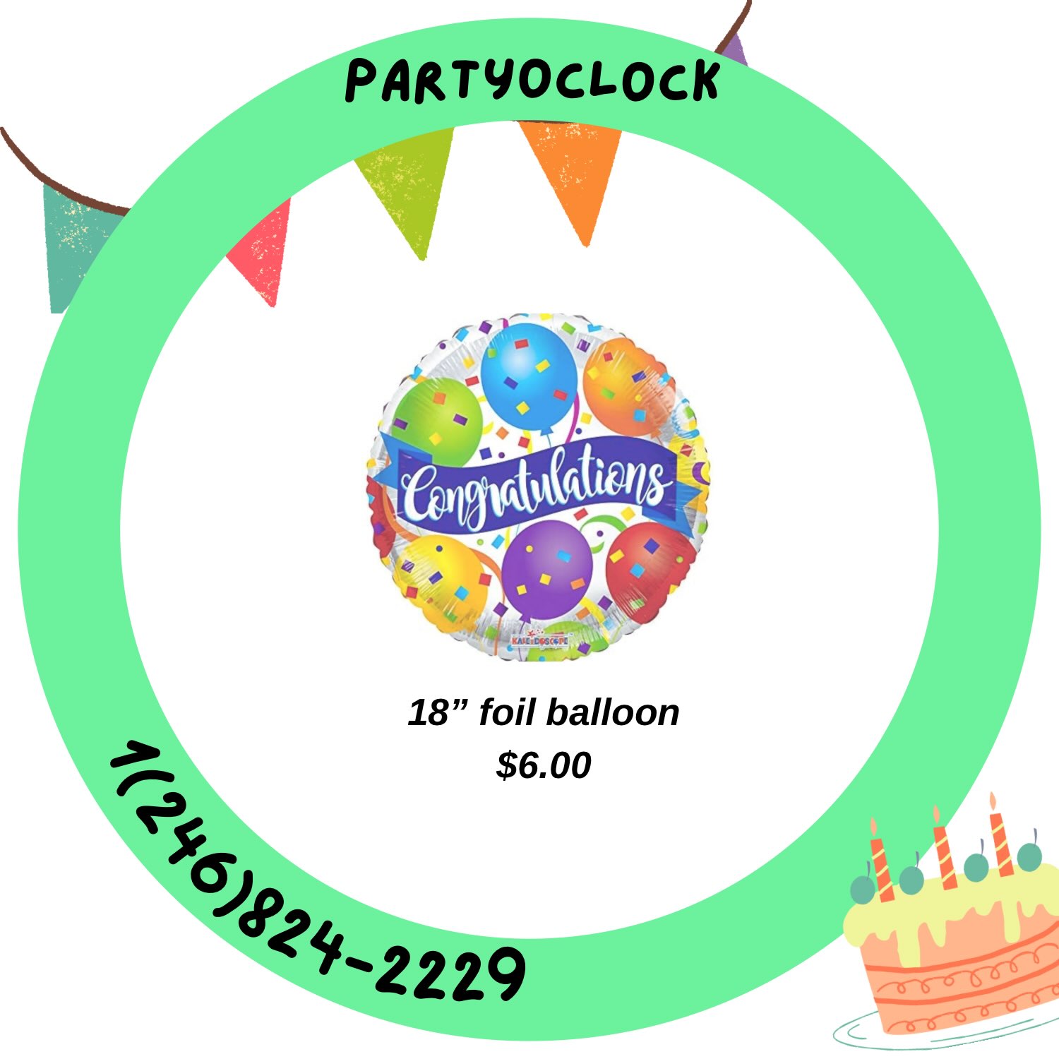 18" Congratulations Foil Balloon – $6.00 & Up at PartyOclock
