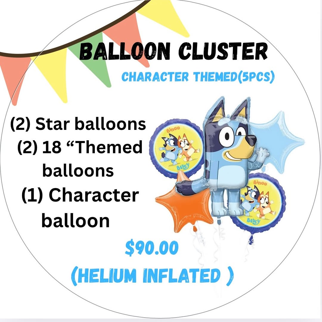 Balloon Cluster Packages – Birthday & Character Themed (Helium Inflated)