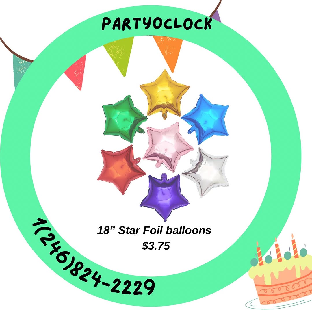 18" Star Foil Balloons – $3.75 Each at PartyOclock