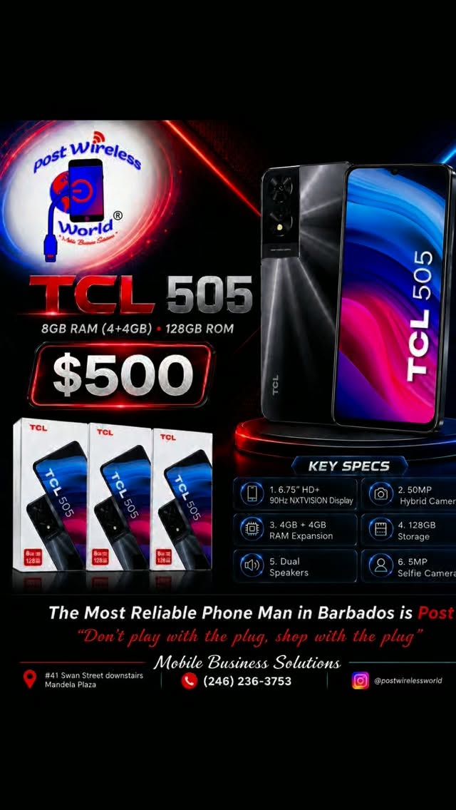 TCL 505 Smartphone – $500 at PostWirelessWorld