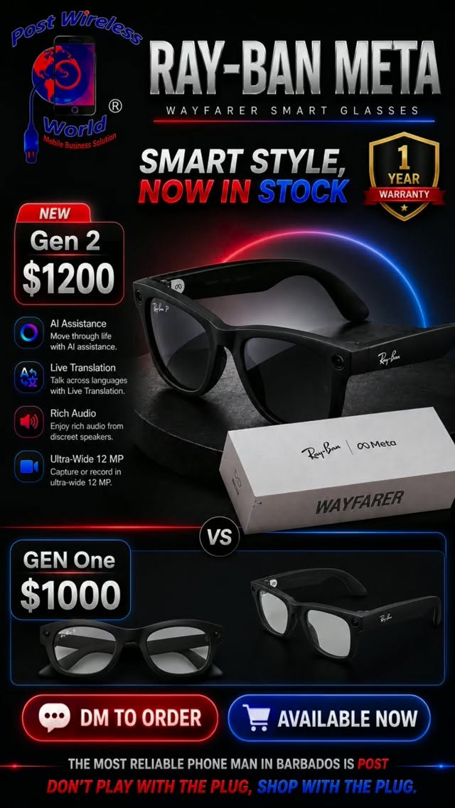 Ray-Ban Meta Wayfarer Smart Glasses – Gen 1 & Gen 2 Now In Stock at Post Wireless World
