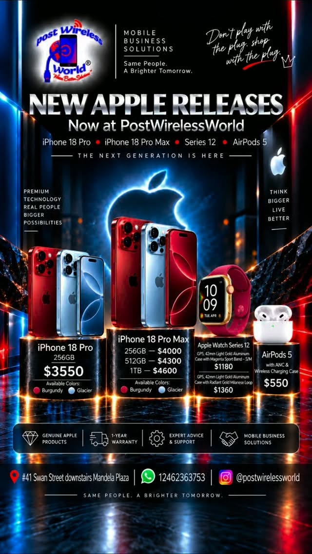 New Apple Releases Now Available at PostWirelessWorld – iPhone 18 Pro, Watch Series 12 & AirPods 5
