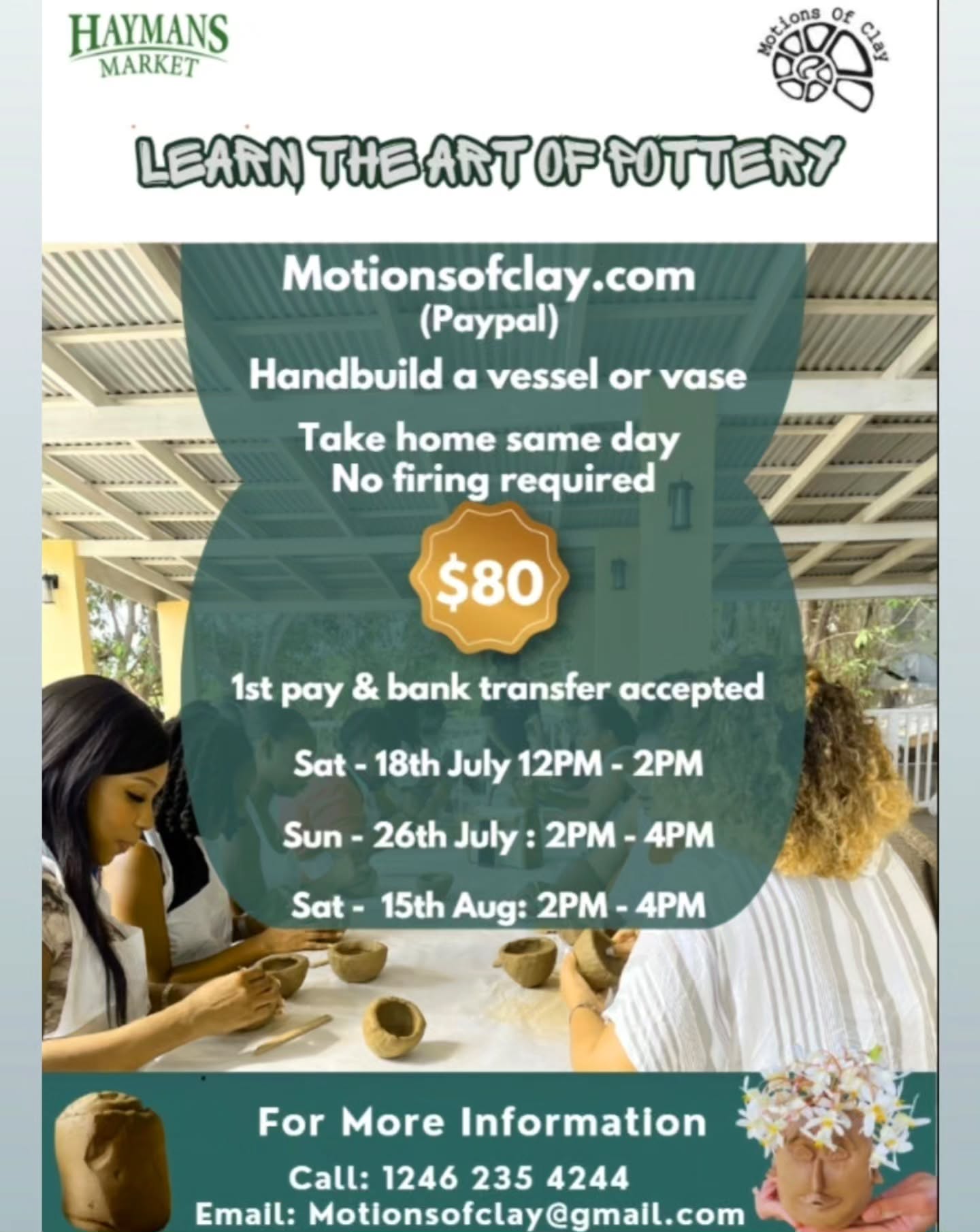 Learn the Art of Pottery – Handbuild a Vessel or Vase at Haymans Market