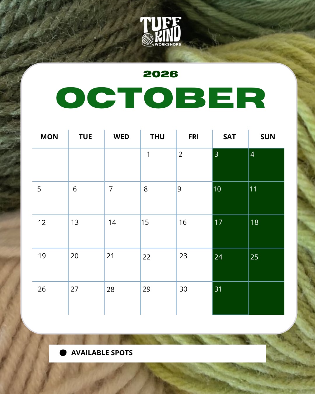 TuffKind Workshops – Rug Tufting Sessions | Sep & Oct 2026 | $250/person