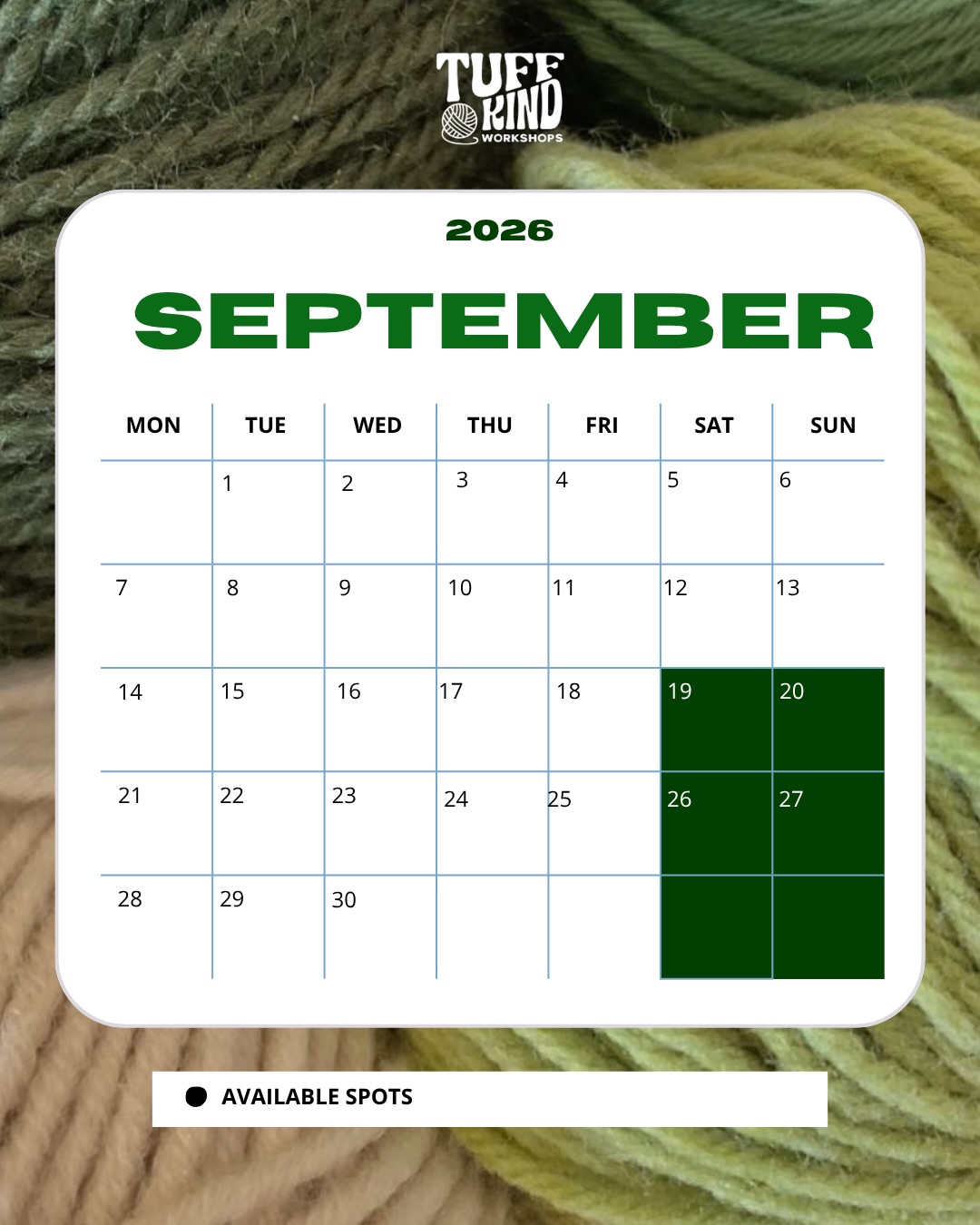 TuffKind Workshops – Rug Tufting Sessions | Sep & Oct 2026 | $250/person