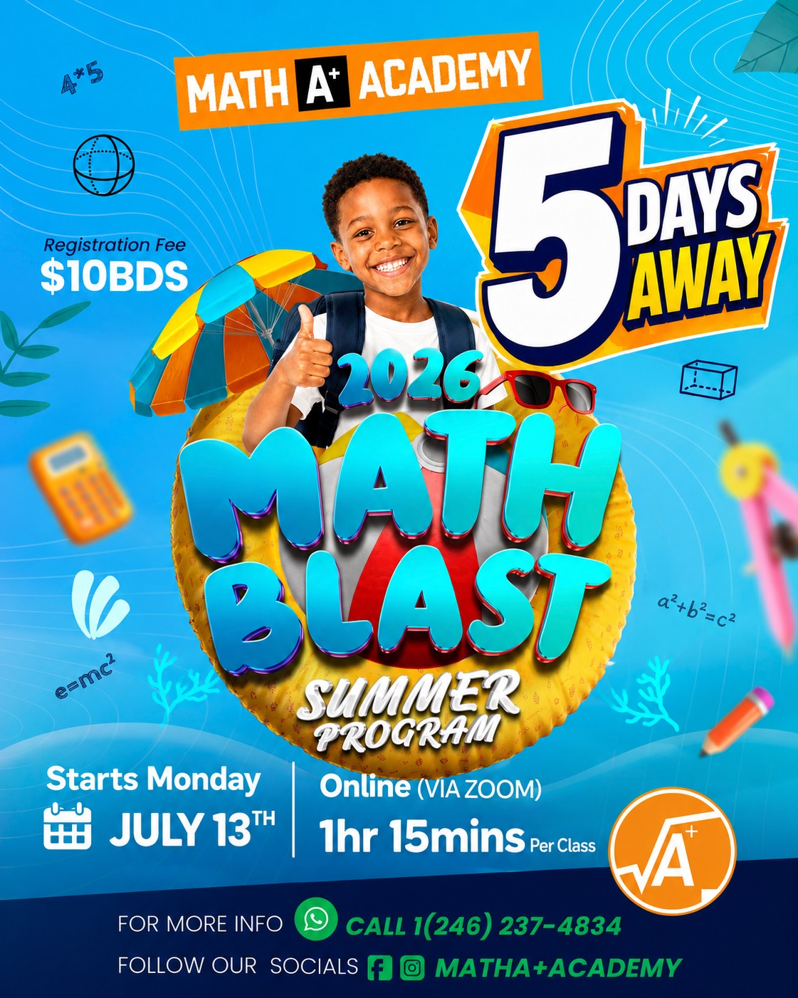 Math Blast 2026 Summer Program – Starting July 13th for $10 BDS Registration