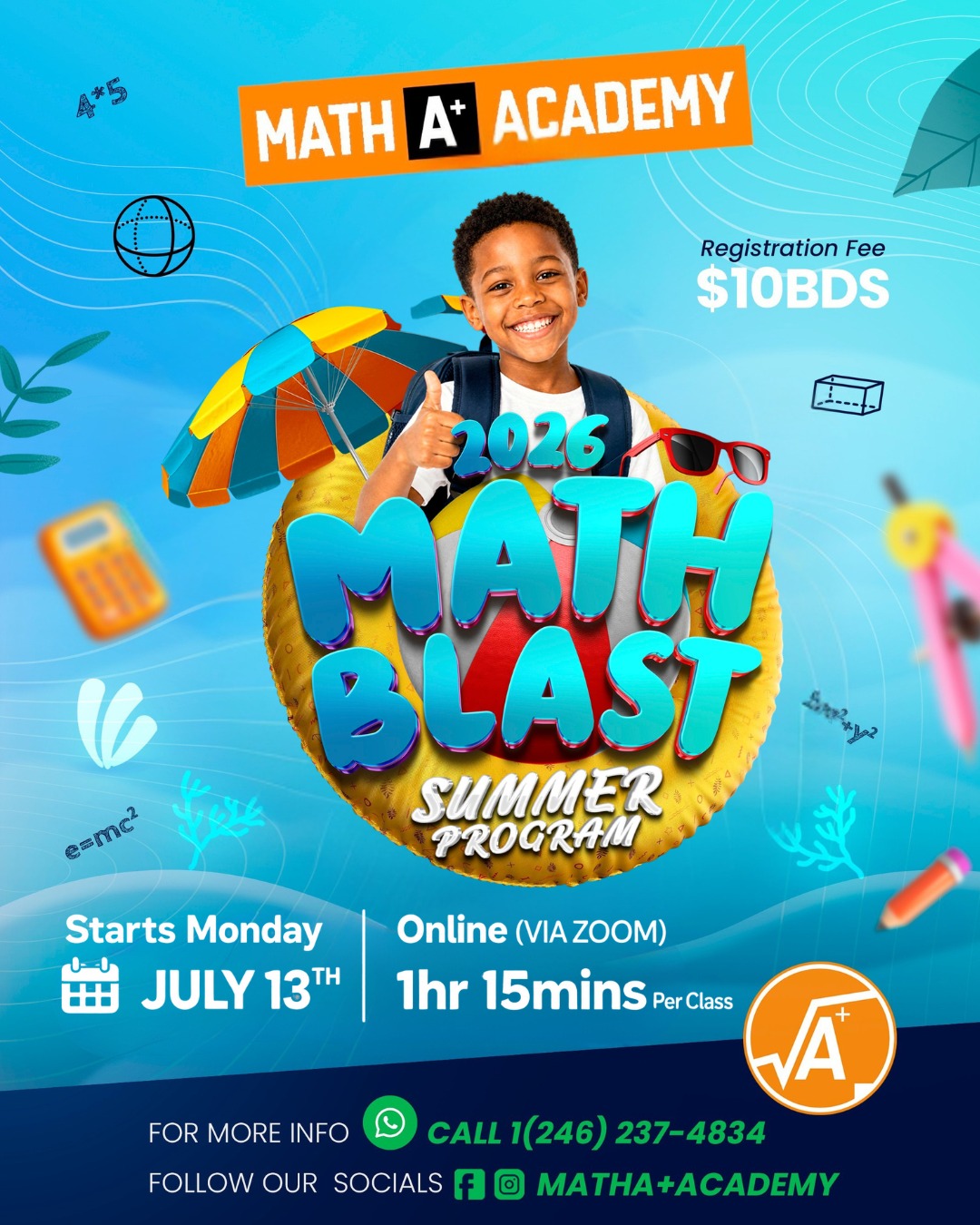 Math A+ Academy 2026 Math Blast Summer Program – From $110/month
