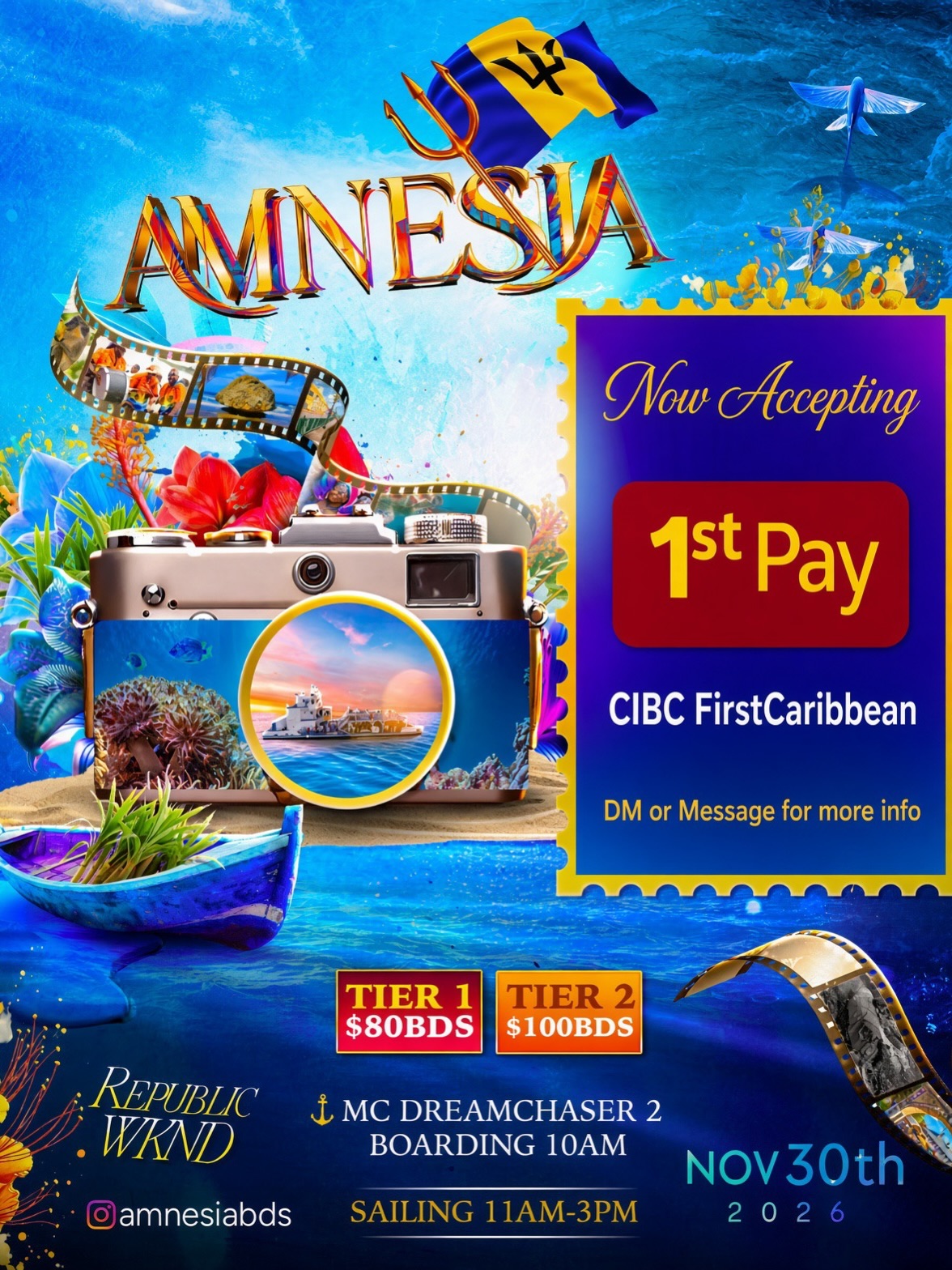 Amnesia Boat Ride Republic Weekend 2026 - Early Bird $80