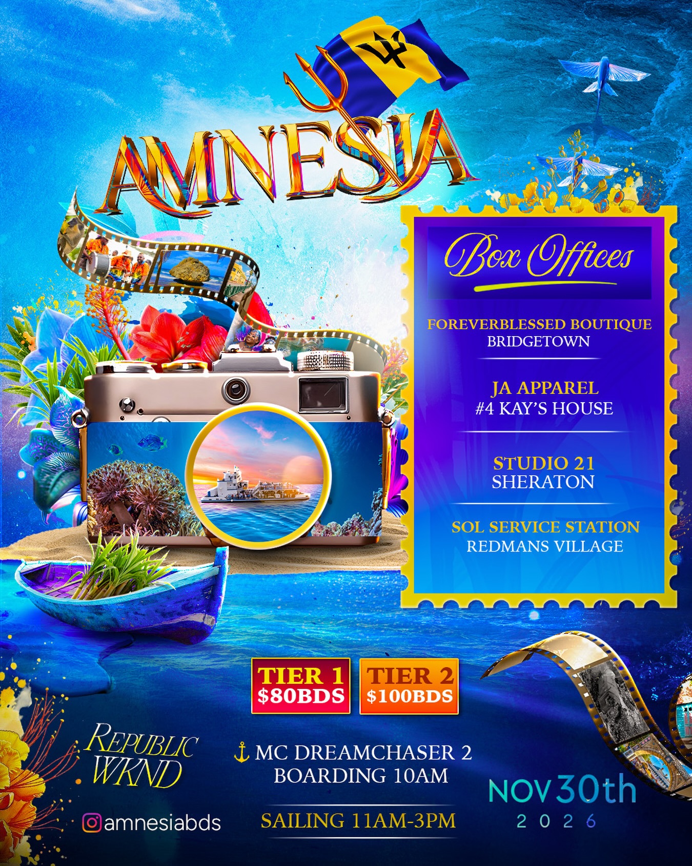 Amnesia Republic Wknd Cruise – Nov 30, 2026 | Tickets from $80 BDS