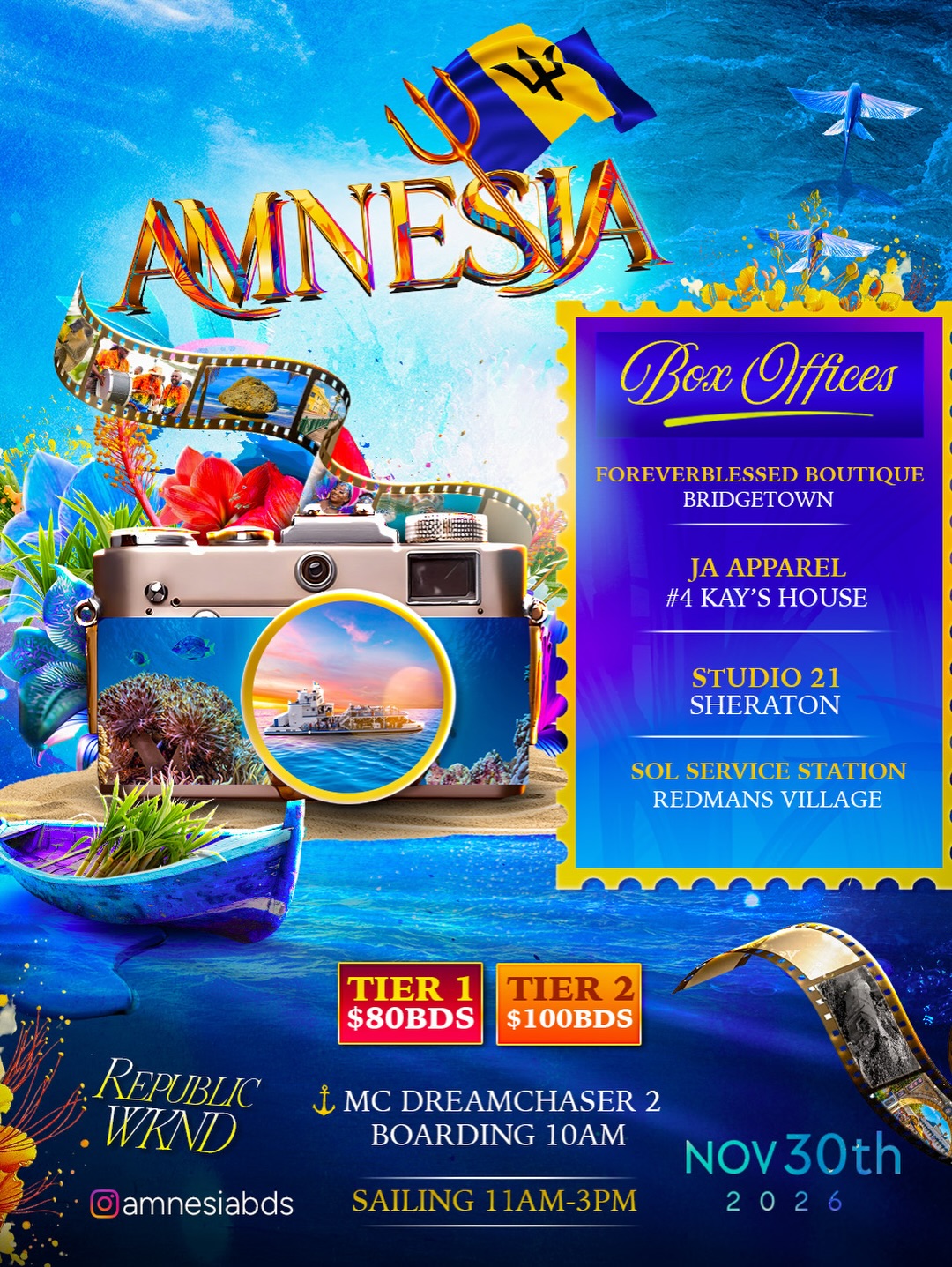 Amnesia Boatride – Republic Weekend 2026 | Nov 30 on MC Dreamchaser 2