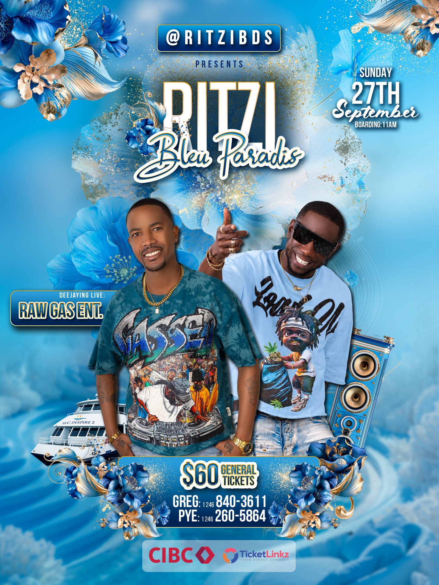 Ritzi Bleu Paradis Boat Cruise – Sunday 27th September