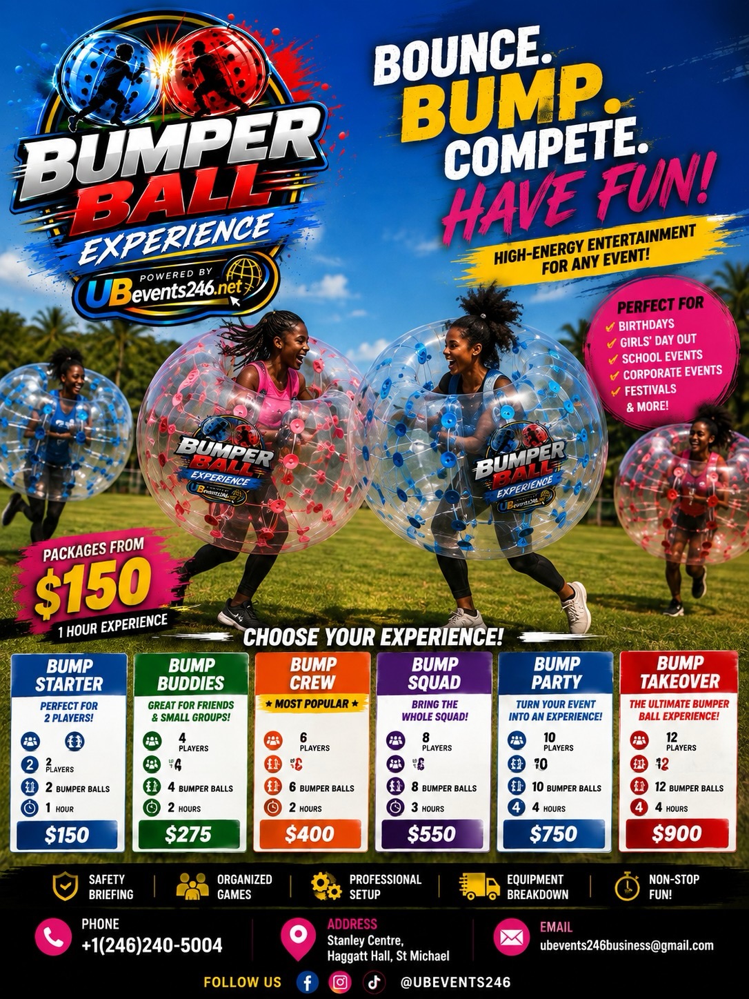 Bumper Ball Experience – Packages from $150 at Stanley Centre, Haggatt Hall