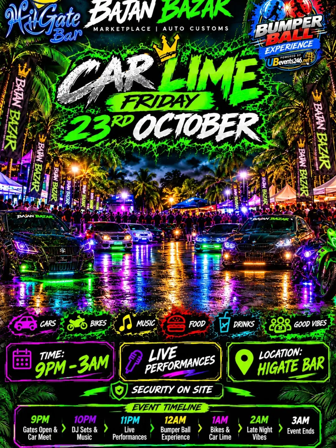 Car Lime Friday at HiGate Bar – Bajan Bazar Auto Customs x UB Events