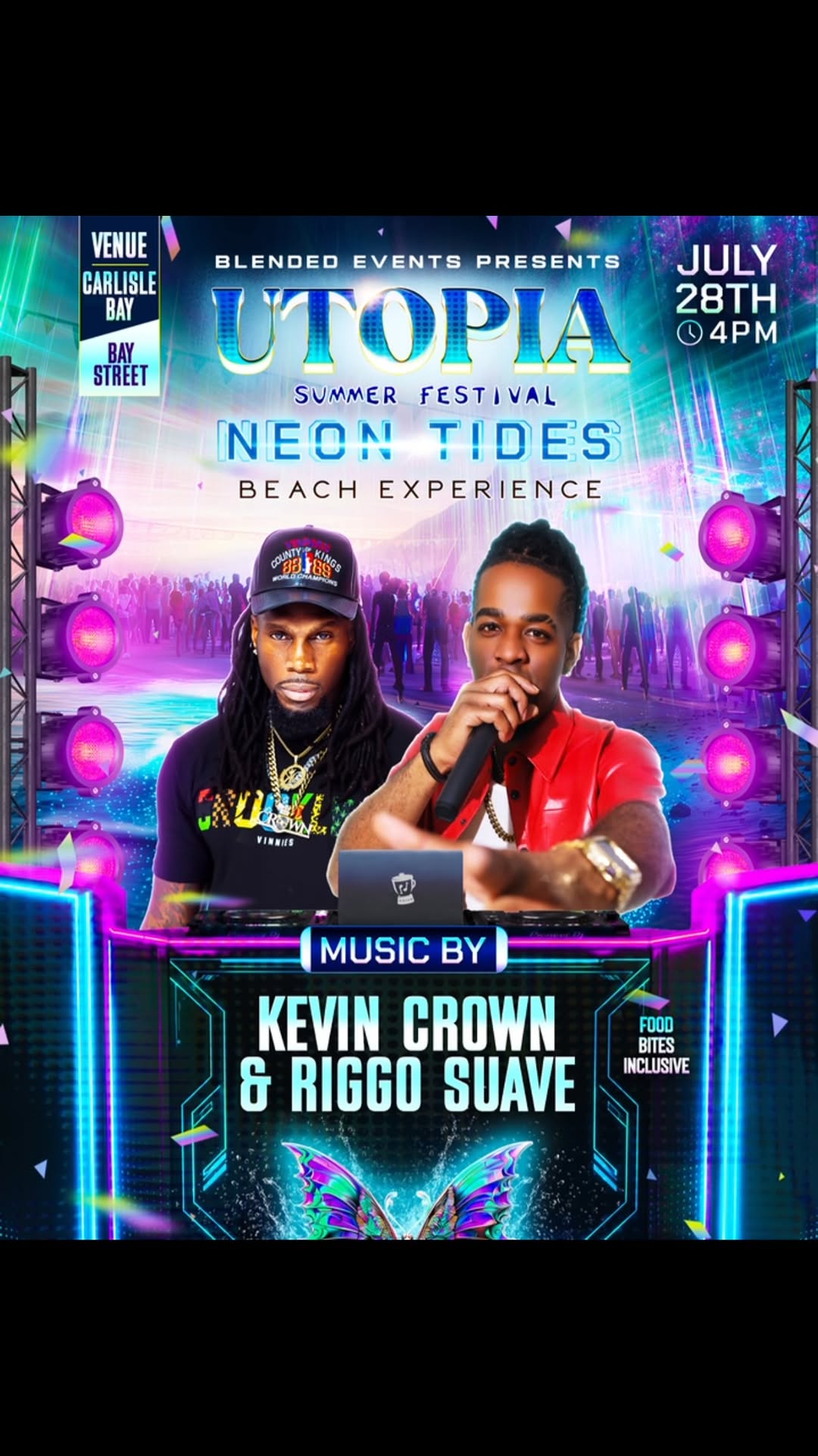 UTOPIA: Neon Tides Beach Experience – Summer Festival at Carlisle Bay
