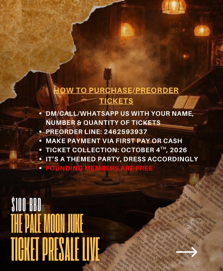 The Pale Moon Juke – Ticket Presale Live | $100 BBD