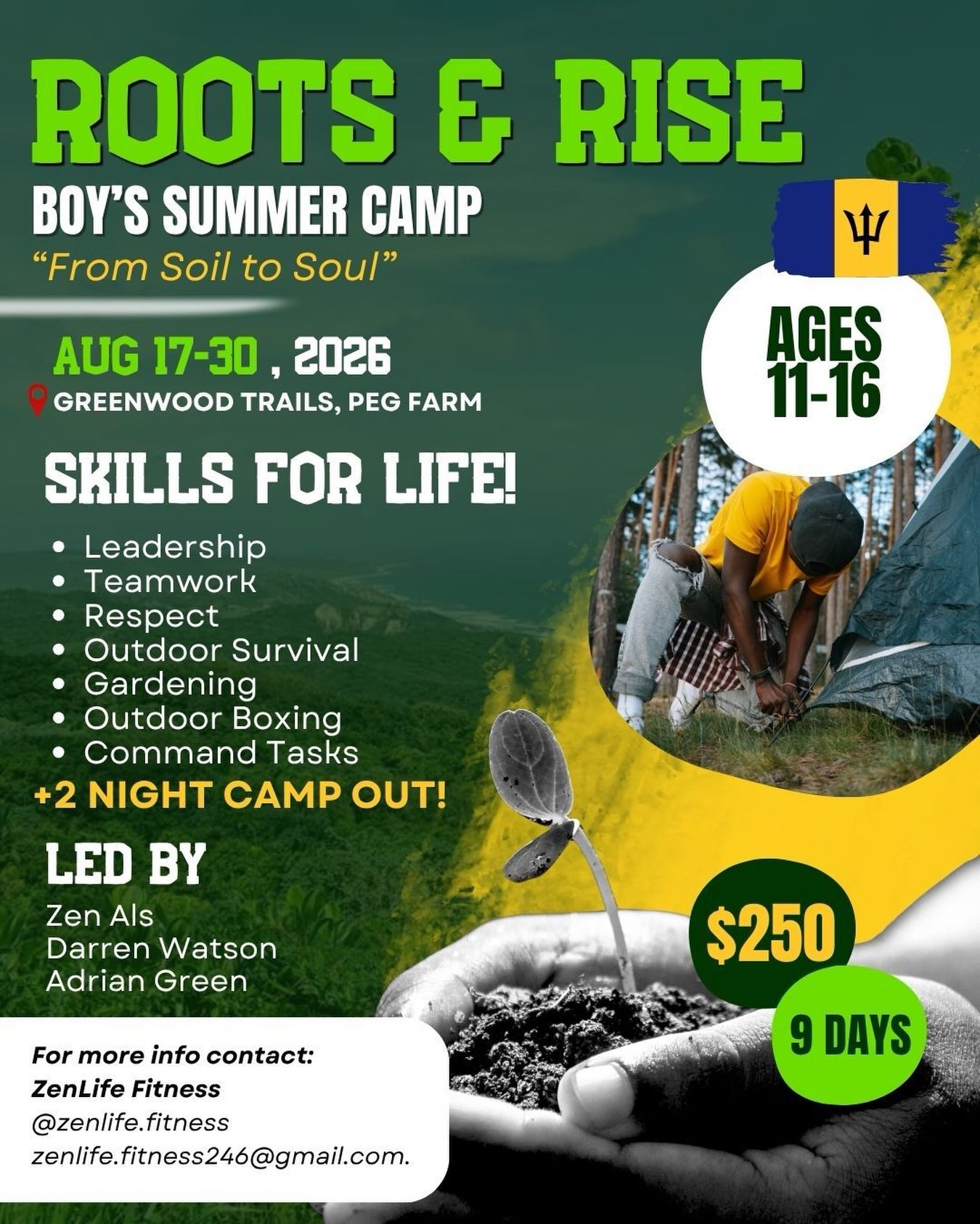 Roots & Rise Boy's Summer Camp – Ages 11-16 | $250 for 9 Days