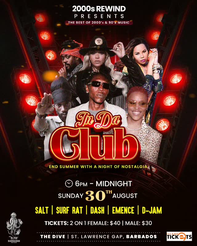 In Da Club – 2000s Rewind | The Dive, St. Lawrence Gap | Sunday 30th August