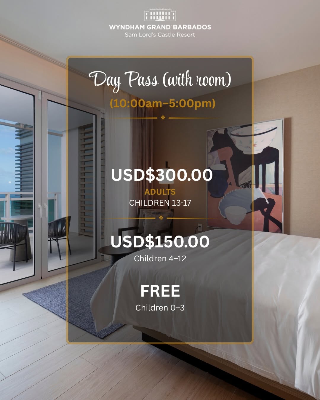 Wyndham Grand Barbados Summer 2026 Day Passes – From US$60