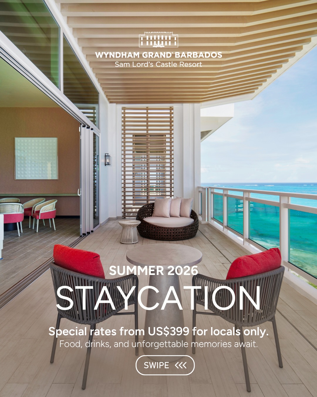 Wyndham Grand Barbados Summer 2026 Staycation – From US$399 + 30% Off Spa for Locals