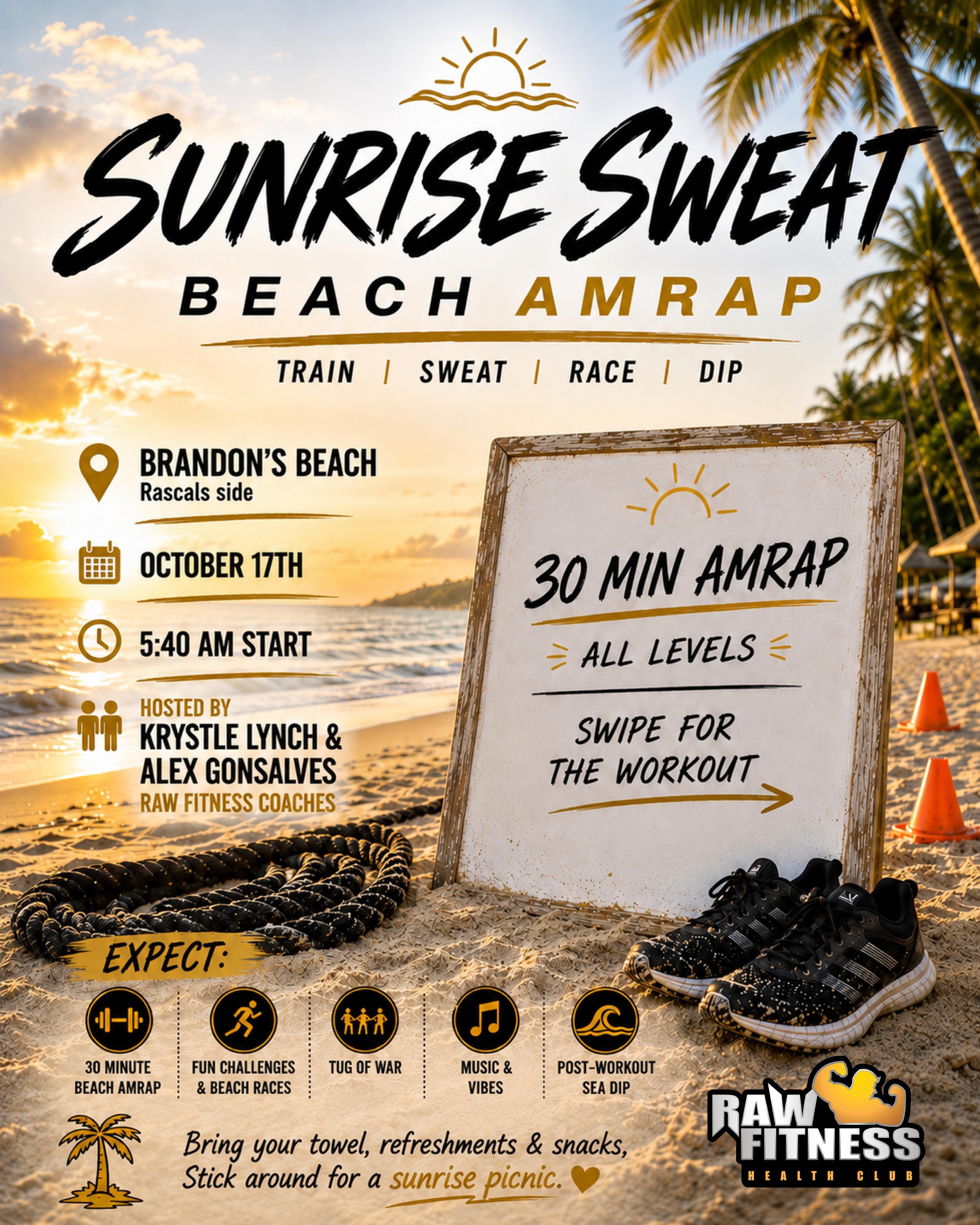Sunrise Sweat: Beach AMRAP at Brandon's Beach – Oct 17