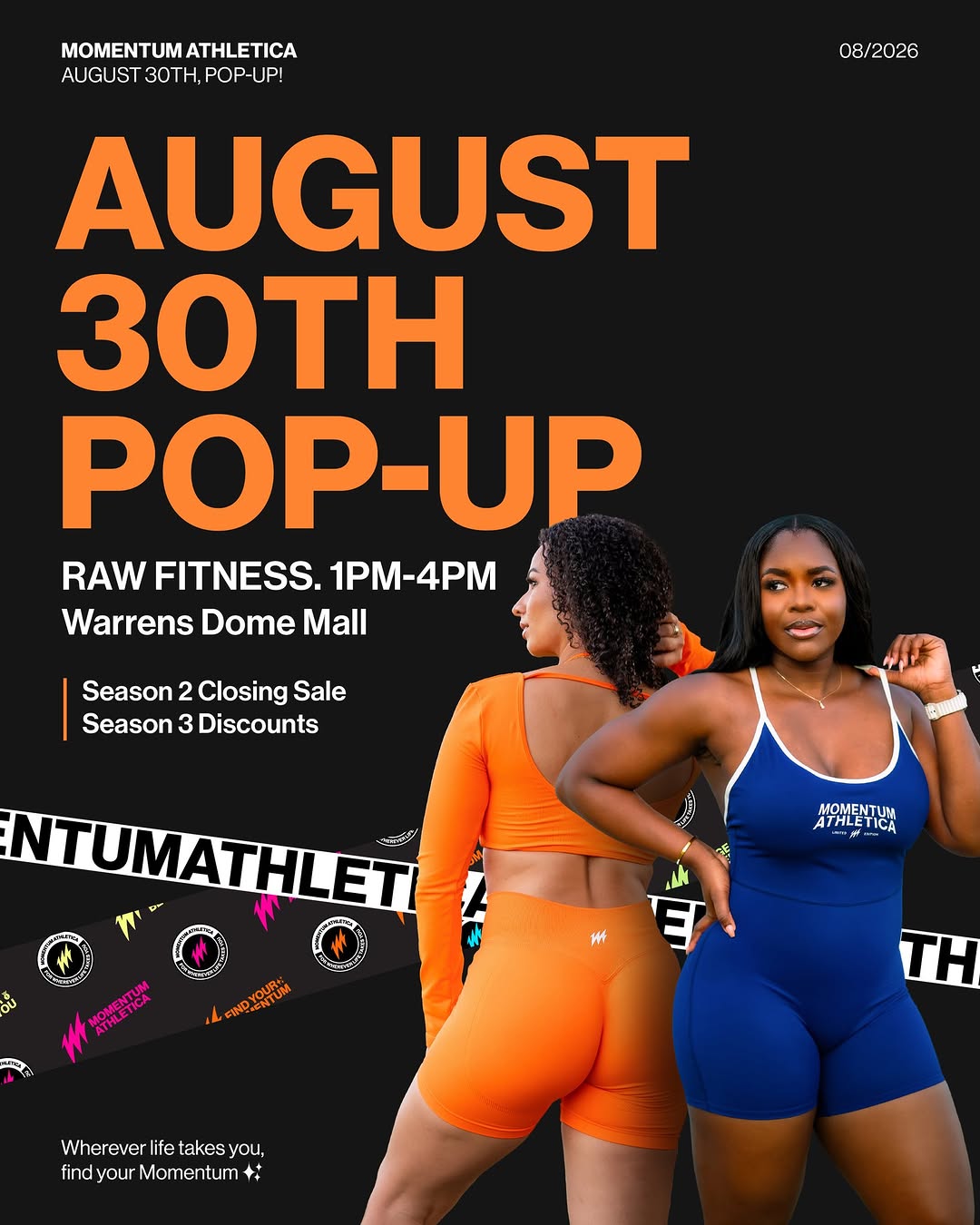 Momentum Athletica August 30th Pop-Up – Season 2 Closing Sale & Season 3 Discounts