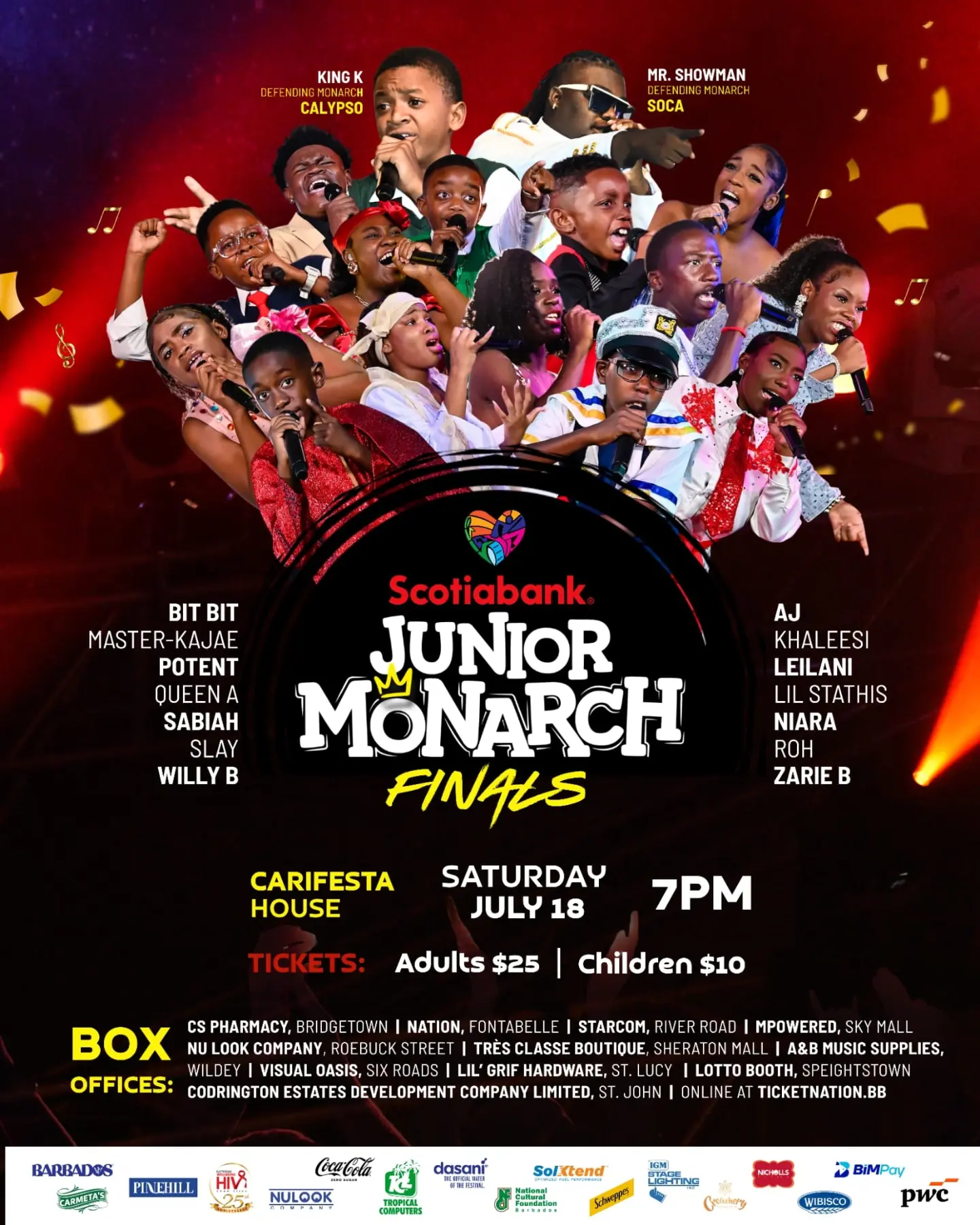 Junior Kadooment & Junior Monarch Finals – Crop Over 2026