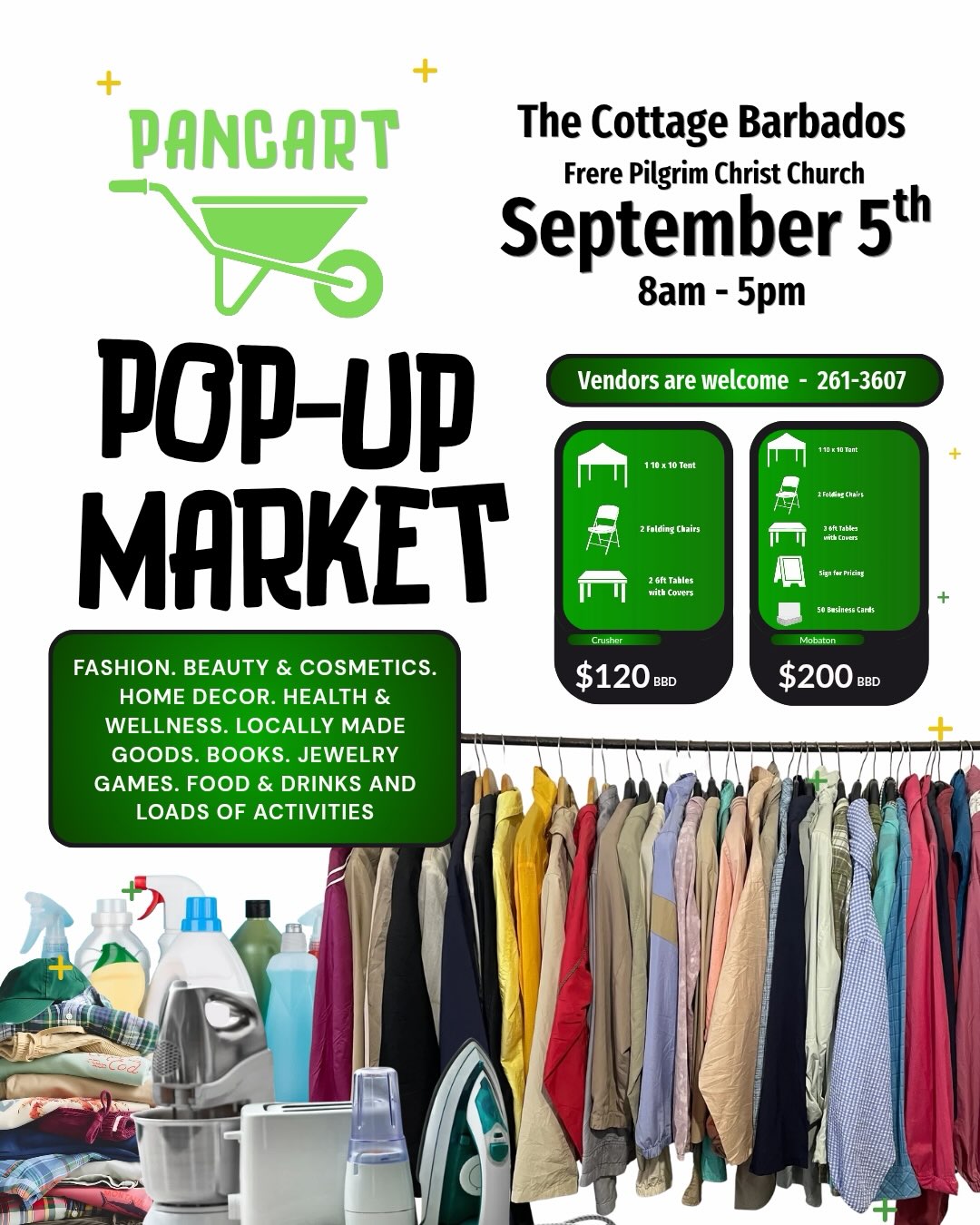 Pancart Pop-Up Market – The Cottage Barbados, September 5th