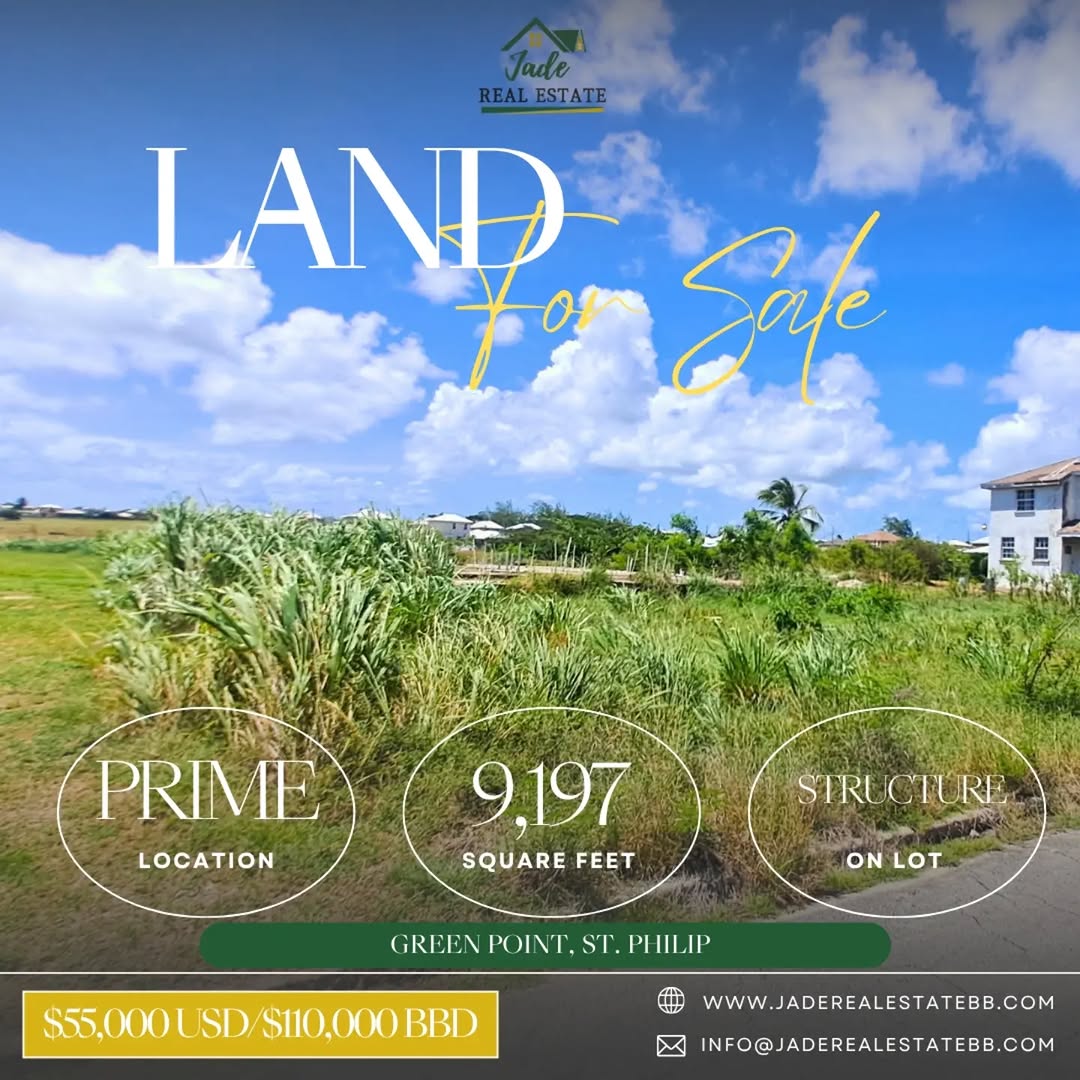 Land for Sale – Green Point, St. Philip | 9,197 sq. ft. at $110,000 BBD (ONO)