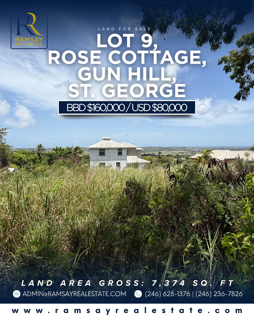 Land For Sale – Lot 9, Rose Cottage, Gun Hill, St. George | BBD $160,000