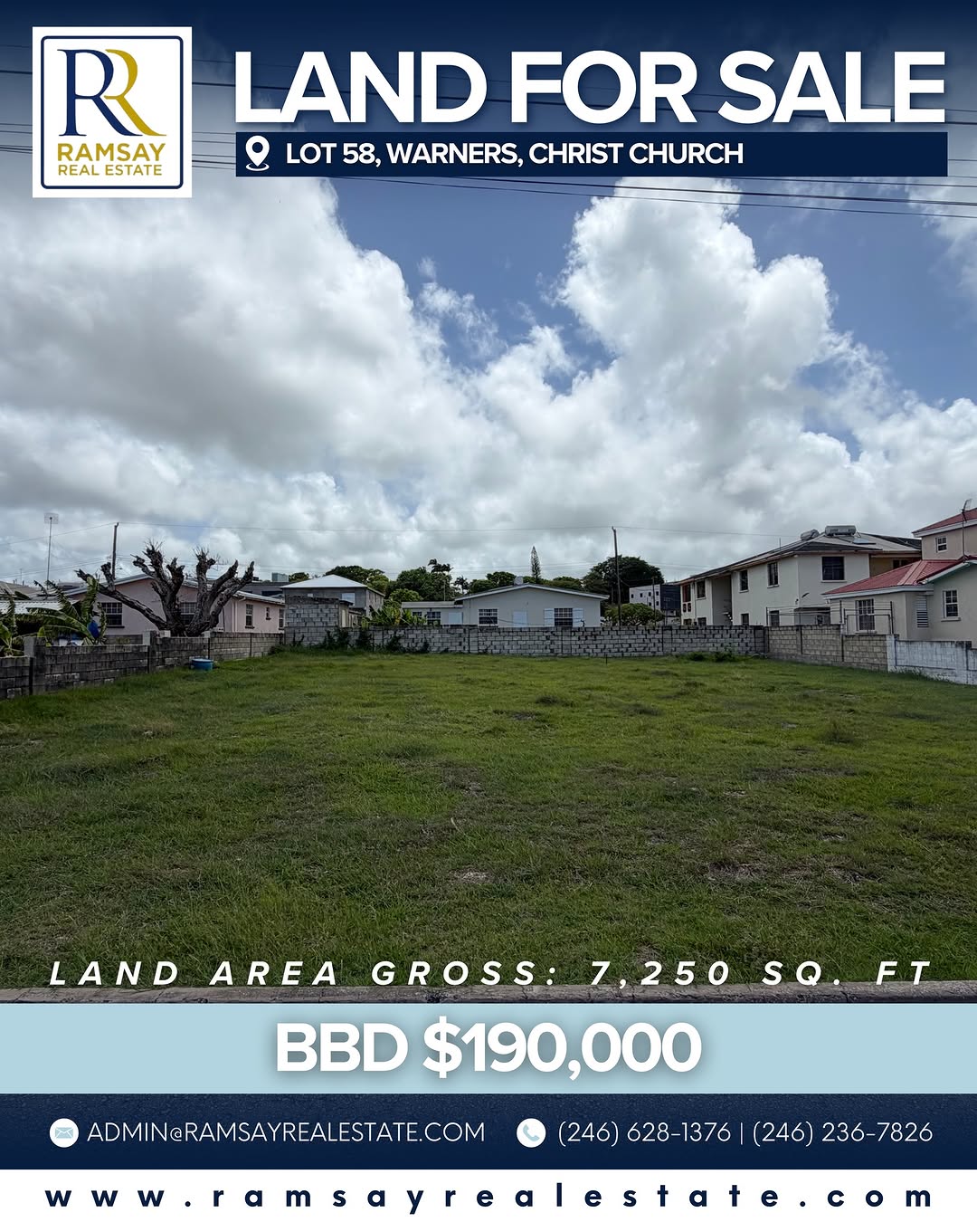 Land For Sale – Lot 58, Warners, Christ Church | BBD $190,000