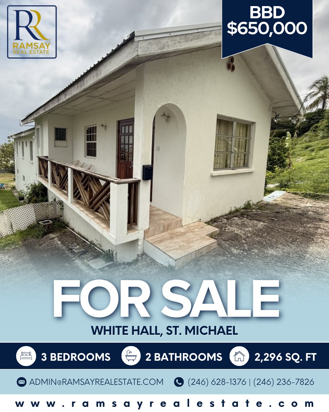For Sale: 3-Bedroom Home in White Hall, St. Michael – BBD $650,000