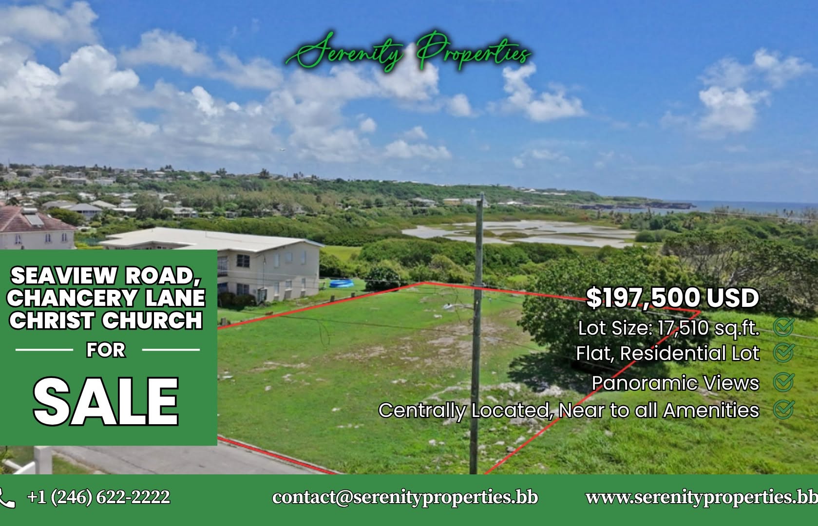 Land For Sale – Seaview Road, Chancery Lane, Christ Church | $197,500 USD